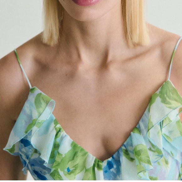 MANGO RUFFLED FLORAL DRESS - Picture 6 of 11